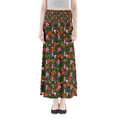 Fiola Pattern Brown Full Length Maxi Skirt by snowwhitegirl