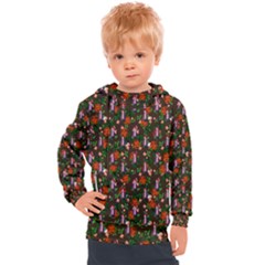 Fiola Pattern Brown Kids  Hooded Pullover