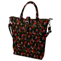 Fiola Pattern Brown Buckle Top Tote Bag by snowwhitegirl