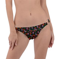 Fiola Pattern Brown Ring Detail Bikini Bottom