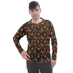 Fiola Pattern Brown Men s Pique Long Sleeve Tee