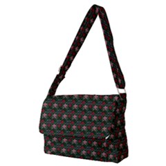 Dark Floral Butterfly Teal Bats Lip Green Small Full Print Messenger Bag (m) by snowwhitegirl