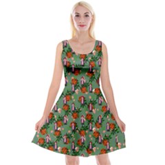 Fiola Pattern Green Reversible Velvet Sleeveless Dress by snowwhitegirl