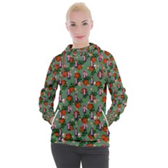 Fiola Pattern Green Women s Hooded Pullover