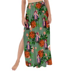 Fiola Pattern Green Maxi Chiffon Tie-up Sarong by snowwhitegirl