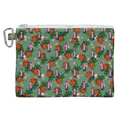 Fiola Pattern Green Canvas Cosmetic Bag (xl)