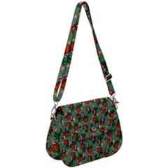 Fiola Pattern Green Saddle Handbag