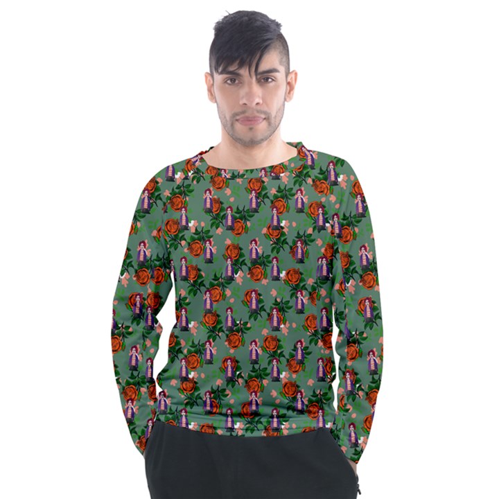 Fiola Pattern Green Men s Long Sleeve Raglan Tee