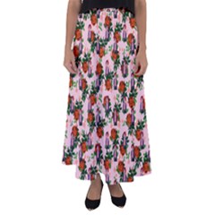 Fiola Pattern Pink Flared Maxi Skirt by snowwhitegirl