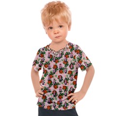 Fiola Pattern Pink Kids  Sports Tee