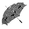 Black And White Crazy Pattern Straight Umbrellas View2