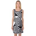 Black And White Crazy Pattern Sleeveless Satin Nightdress View1