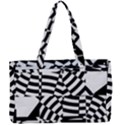 Black And White Crazy Pattern Canvas Work Bag View1