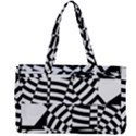 Black And White Crazy Pattern Canvas Work Bag View2