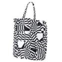 Black And White Crazy Pattern Giant Grocery Tote View2