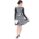 Black And White Crazy Pattern Plunge Pinafore Dress View2