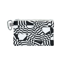 Black And White Crazy Pattern Canvas Cosmetic Bag (small) by Sobalvarro