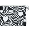 Black And White Crazy Pattern Canvas Cosmetic Bag (XXXL) View2