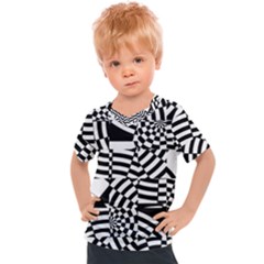 Black And White Crazy Pattern Kids  Sports Tee