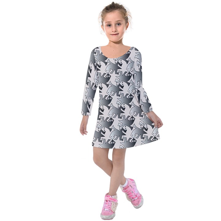 Seamless 3166142 Kids  Long Sleeve Velvet Dress