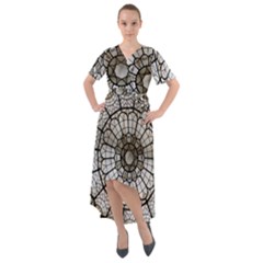 Pattern Abstract Structure Art Front Wrap High Low Dress by Nexatart