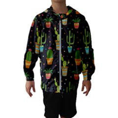 Succulent And Cacti Kids  Hooded Windbreaker by ionia