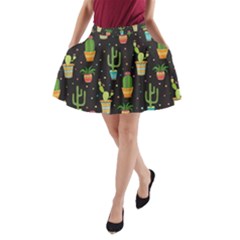 Succulent And Cacti A-line Pocket Skirt