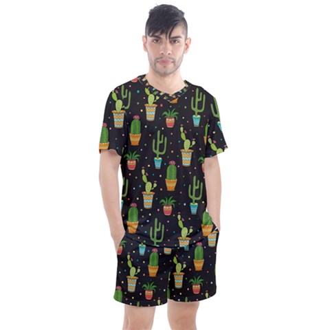 Succulent And Cacti Men s Mesh Tee And Shorts Set by ionia