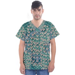 Heavy Metal Hearts And Belive In Sweet Love Men s V-Neck Scrub Top