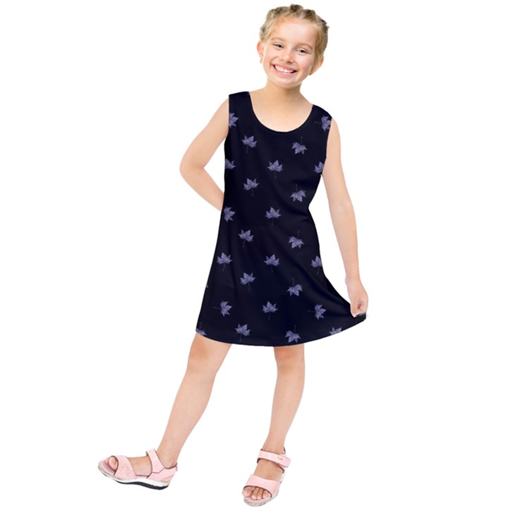 Wet Leaves Botanical Motif Pattern Design Kids  Tunic Dress