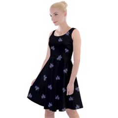 Wet Leaves Botanical Motif Pattern Design Knee Length Skater Dress