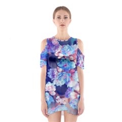 Flowers Shoulder Cutout One Piece Dress