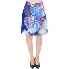 Flowers Velvet High Waist Skirt by Sparkle