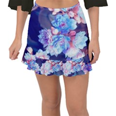 Flowers Fishtail Mini Chiffon Skirt by Sparkle