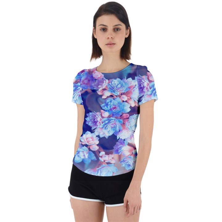 Flowers Back Cut Out Sport Tee