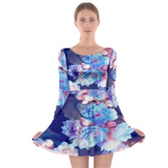 Flowers Long Sleeve Skater Dress