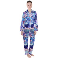 Flowers Satin Long Sleeve Pyjamas Set