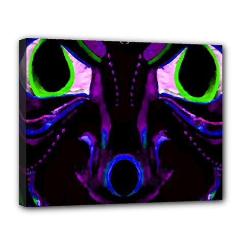 Demon Ethnic Mask Extreme Close Up Illustration Canvas 14  X 11  (stretched) by dflcprintsclothing