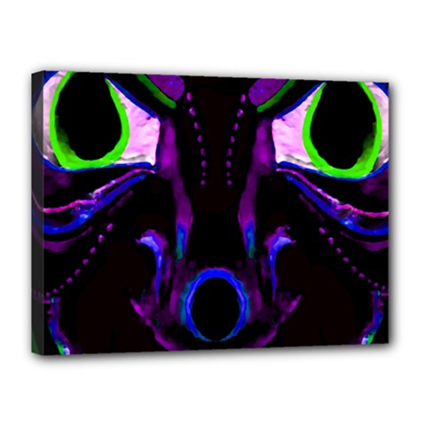 Demon Ethnic Mask Extreme Close Up Illustration Canvas 16  X 12  (stretched) by dflcprintsclothing