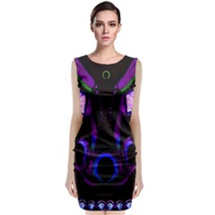 Demon Ethnic Mask Extreme Close Up Illustration Classic Sleeveless Midi Dress by dflcprintsclothing