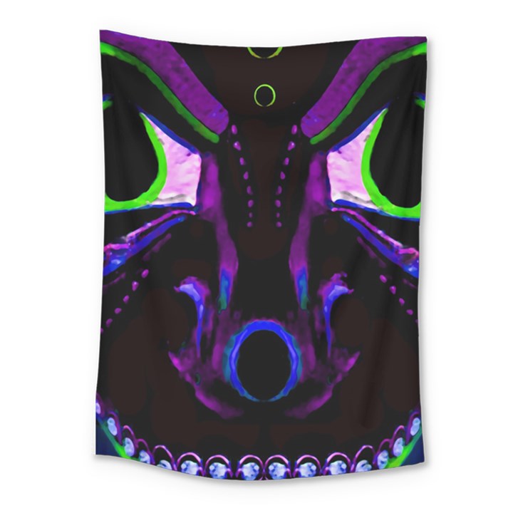 Demon Ethnic Mask Extreme Close Up Illustration Medium Tapestry