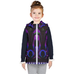 Demon Ethnic Mask Extreme Close Up Illustration Kids  Hooded Puffer Vest