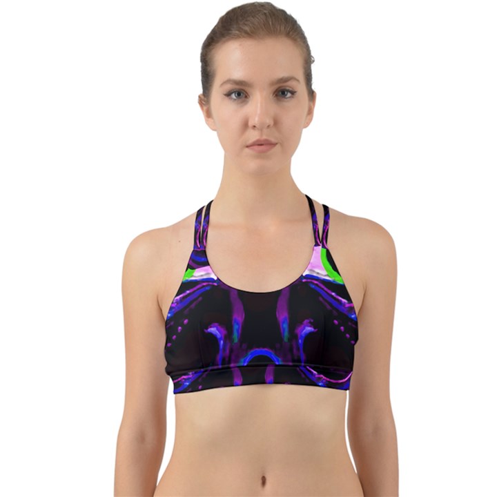 Demon Ethnic Mask Extreme Close Up Illustration Back Web Sports Bra