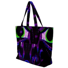 Demon Ethnic Mask Extreme Close Up Illustration Zip Up Canvas Bag by dflcprintsclothing