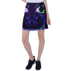 Demon Ethnic Mask Extreme Close Up Illustration Tennis Skirt