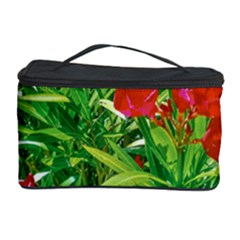 Red Flowers And Green Plants At Outdoor Garden Cosmetic Storage by dflcprintsclothing