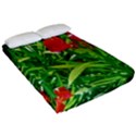 Red Flowers And Green Plants At Outdoor Garden Fitted Sheet (Queen Size) View2