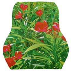 Red Flowers And Green Plants At Outdoor Garden Car Seat Back Cushion 