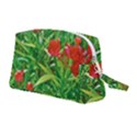 Red Flowers And Green Plants At Outdoor Garden Wristlet Pouch Bag (Medium) View2