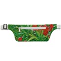 Red Flowers And Green Plants At Outdoor Garden Active Waist Bag View1